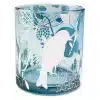 Alesta Home Kuş Desenli Dekoratif Mavi Tealight Mumluk 7x7cm