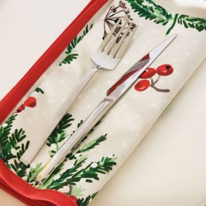 Alesta Home Çiçek Desenli Pamuklu 6'lı Kumaş Peçete 45x45 cm PCT010