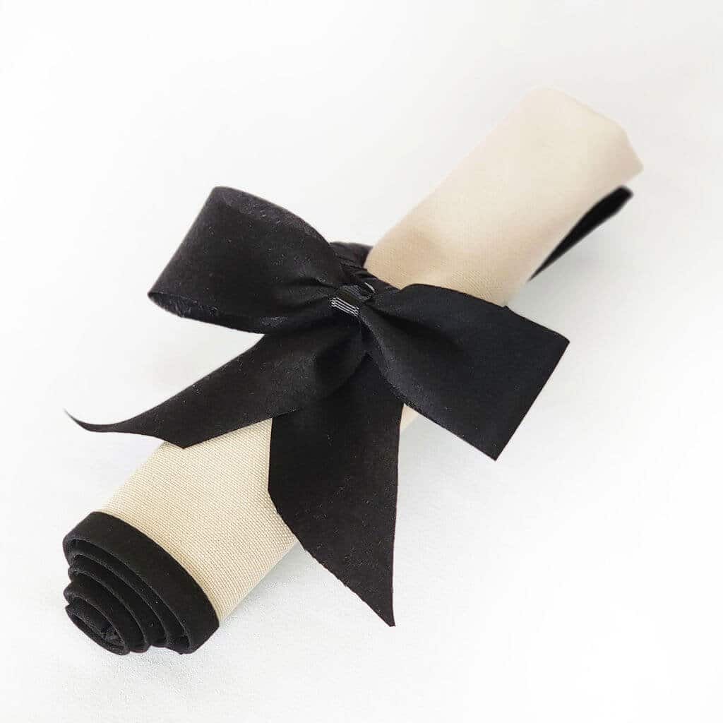 Alesta Home Siyah Fiyonk Süslemeli Pamuklu 2'li Peçete Halkası 12x12cm HLK001