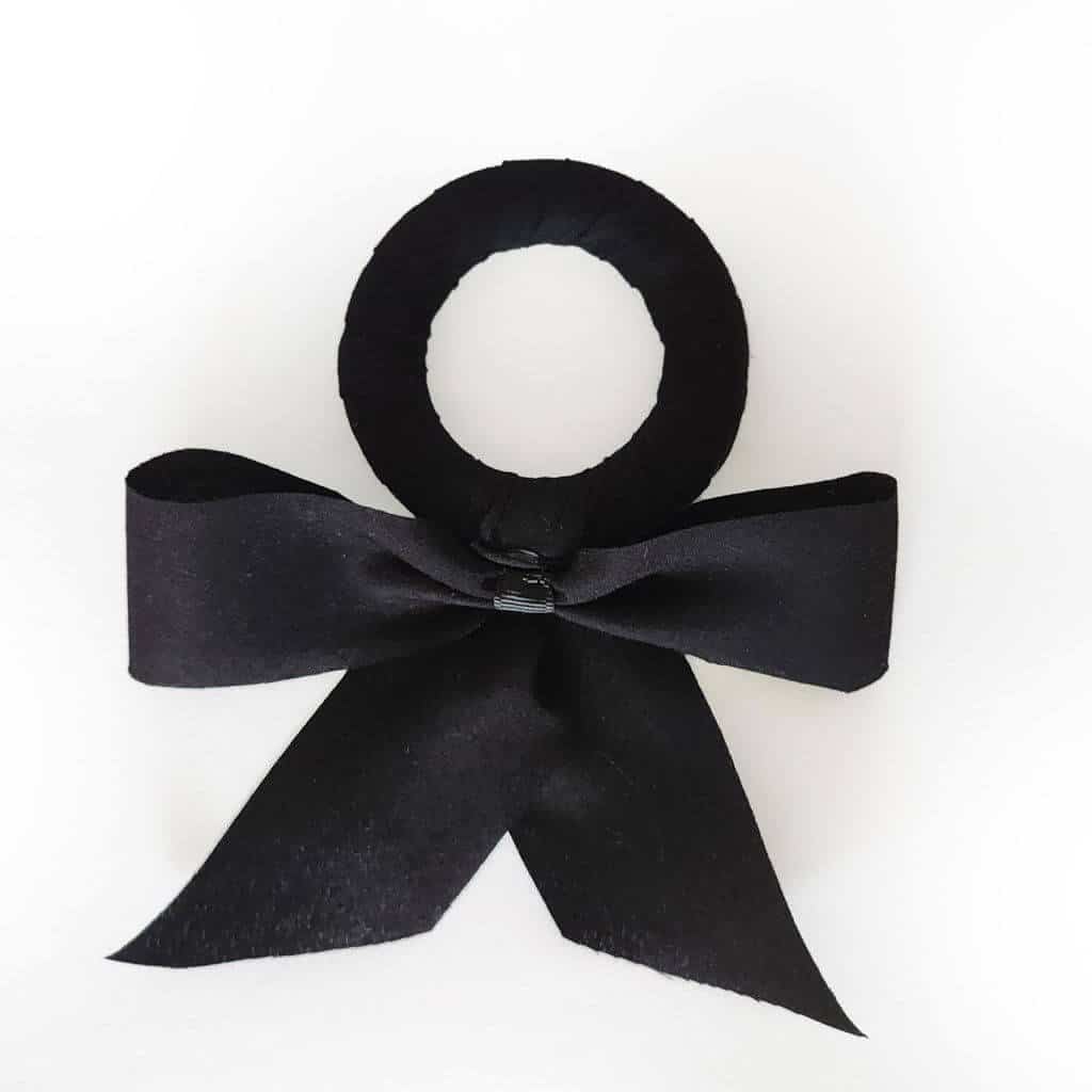 Alternative view of Alesta Home Siyah Fiyonk Süslemeli Pamuklu 2'li Peçete Halkası 12x12cm HLK001