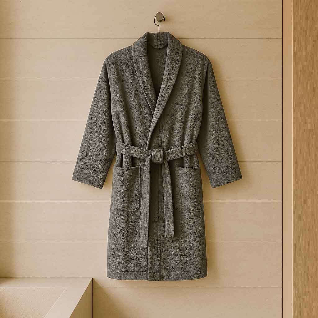 Alesta Home Pamuklu Gri Bornoz BRNZ009