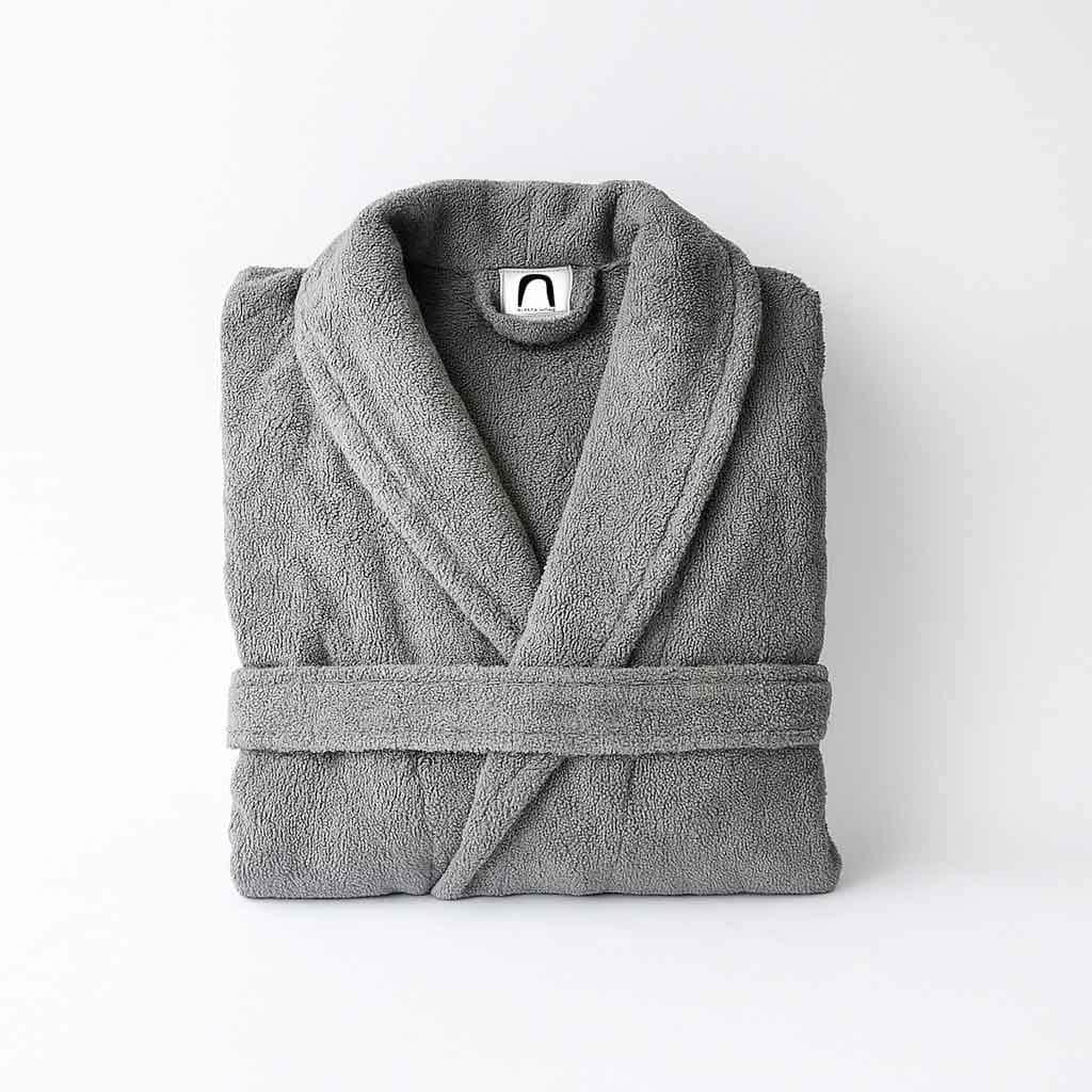 Alternative view of Alesta Home Pamuklu Gri Bornoz BRNZ009