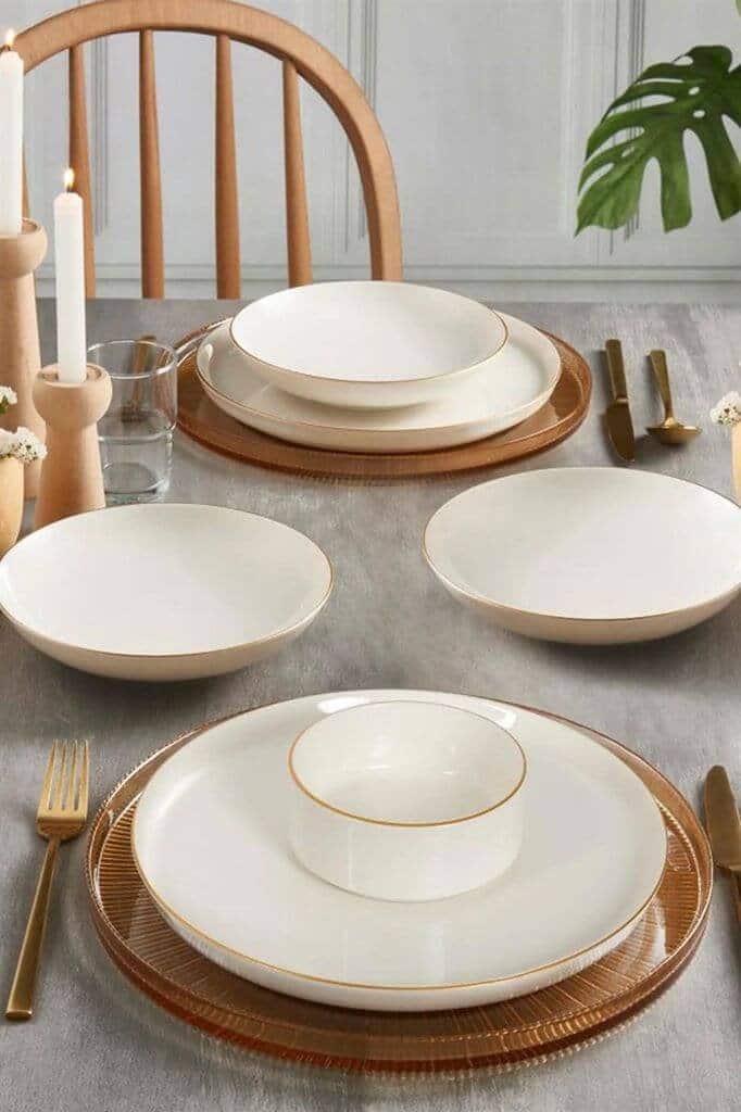 Alternative view of Güral Porselen 30 Parça Bilbao 6 Kişilik Yemek Takımı GBSBLB30YT30GD