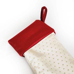 Alternative view of Alesta Home Yılbaşı Temalı Saten Desenli Kırmızı Kadife Başlıklı Dekoratif Çorap 20x30 cm CRP001