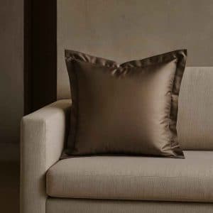 Alesta Home İpek Zikzak Dikişli Kulaklı Bej Kırlent Kılıfı 50x50 cm