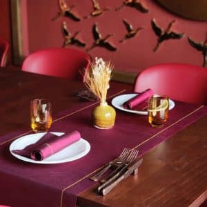 Alternative view of Alesta Home Mürdüm %100 İpek Sarı Zikzak Dikişli Runner 50x160 cm