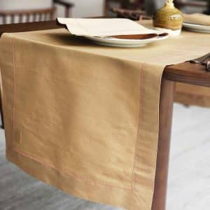 Alternative view of Alesta Home Altın Rengi İpek Pembe Zikzak Dikişli Runner 50x160 cm RNR022