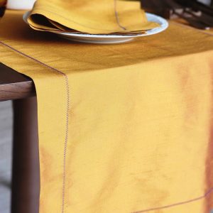 Alesta Home Kiremit Rengi İpek Mor Zikzak Dikişli Runner 50x160 cm RNR023 - Görsel 3