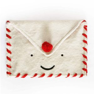 Alesta Home Yılbaşı Temalı Kırmızı Ponpon Süslemeli Pelüş Dekoratif Cüzdan 15x22 cm CZD001