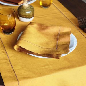 Alesta Home Kiremit Rengi İpek Mor Zikzak Dikişli Runner 50x160 cm RNR023