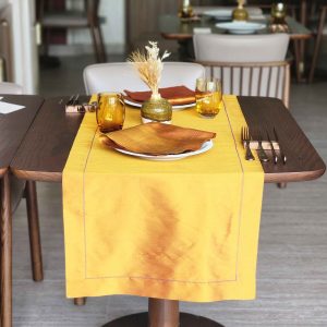 Alternative view of Alesta Home Kiremit Rengi İpek Mor Zikzak Dikişli Runner 50x160 cm RNR023